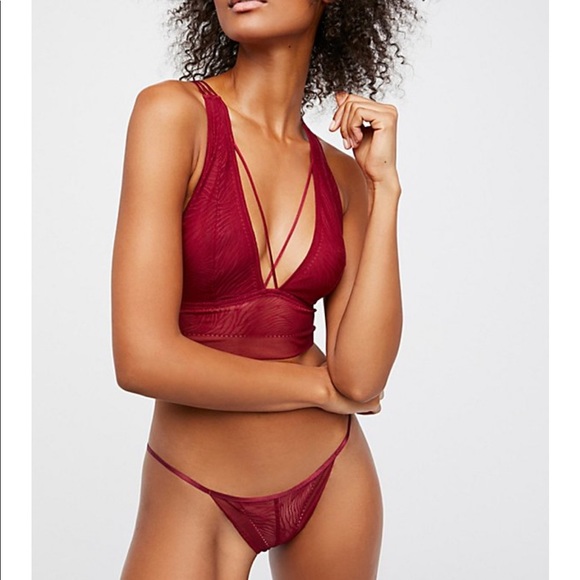 Free People Other - Free People intimately longline maroon bralette